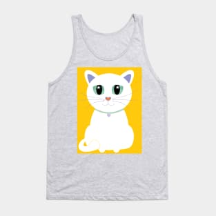 Only One White Kitty Tank Top